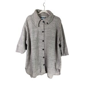 Stephanie Schuster Button‎ Front Cardigan Jacket 3 Gray Princess Knitwear Heavy